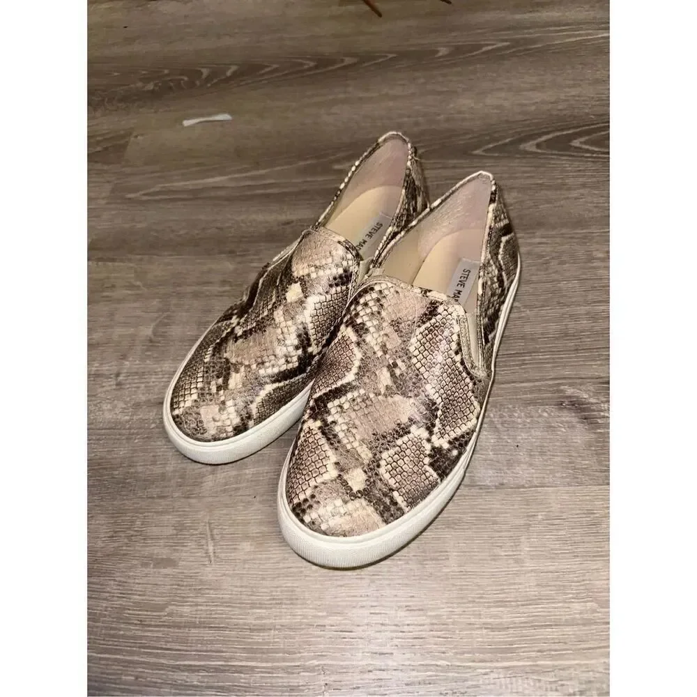 Steve Madden Snake Skin Slip On Shoes 9.5